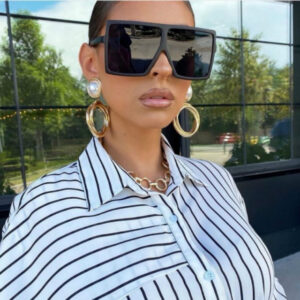 Lea oversized matt fekete női napszemüveg