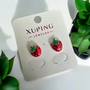 Eper rosegold-piros színű xuping fülbevaló