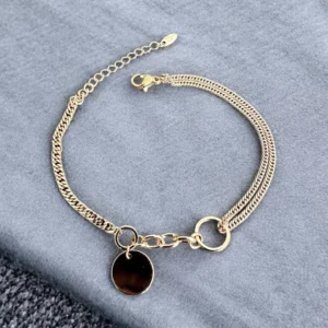 Gyöngyvér rose gold színű medálos xuping karkötő