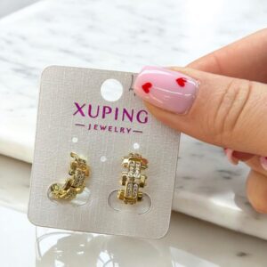 Jade arany színű antiallergén xuping fülbevaló