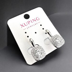 Zoé ezüst színű köves antiallergén xuping fülbevaló