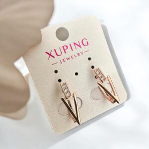 Tessa rose gold színű köves antiallergén xuping fülbevaló