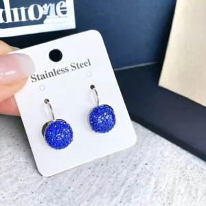 Nina francia kapcsos KIRÁLYKÉK SZÍNŰ nemesacél fülbevaló