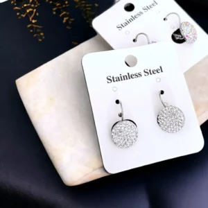 Nina francia kapcsos EZÜST SZÍNŰ nemesacél fülbevaló