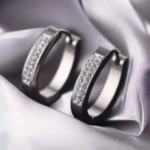 Kelly ezüst köves ezüst színű nemesacél fülbevaló