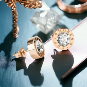 Leona rosegold nemesacél fülbevaló