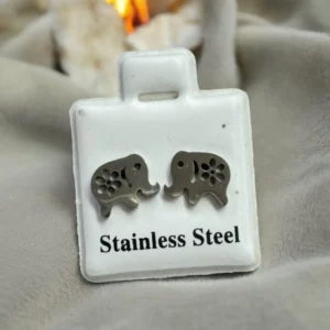 Elefánt ezüst színű nemesacél fülbevaló