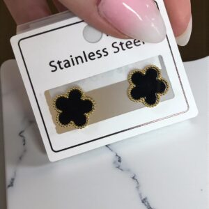 Inez arany-fekete színű nemesacél fülbevaló