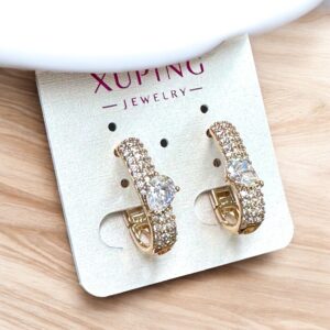 Valentína arany színű köves antiallergén xuping fülbevaló