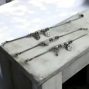 Lakat ezüst színű nemesacél karkötő