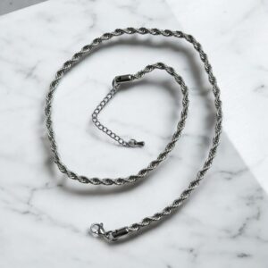 Zsombor ezüst színű férfi nemesacél nyaklánc