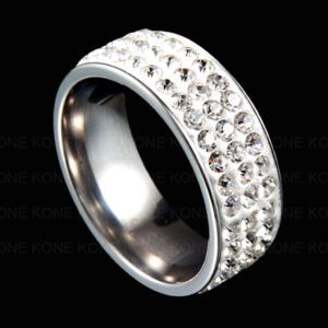 Cassie kristály köves ezüst színű nemesacél gyűrű