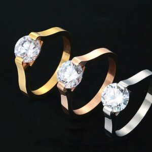 Manni arany színű kristály köves nemesacél gyűrű