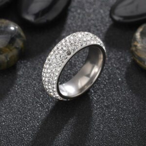 Tina kristály köves ezüst színű nemesacél gyűrű