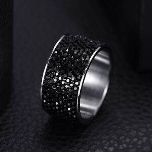 Beka kristály köves fekete színű nemesacél gyűrű