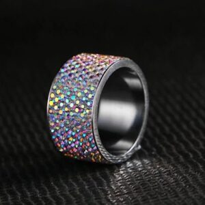 Beka kristály köves szivárványos nemesacél gyűrű