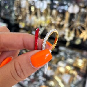 Zoé kristály ezüst köves arany színű nemesacél gyűrű