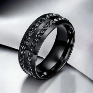 Annie fekete színű nemesacél gyűrű