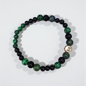 Ikrek horoszkópos malachit ásvány karkötő