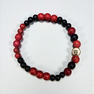 Mérleg horoszkópos vörös korall ásvány karkötő