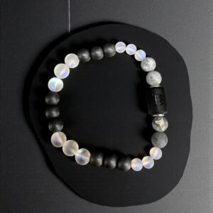 Vízöntő horoszkópos holdkő ásvány karkötő