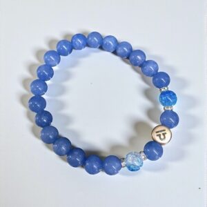 Mérleg horoszkópos akvamarin ásvány karkötő