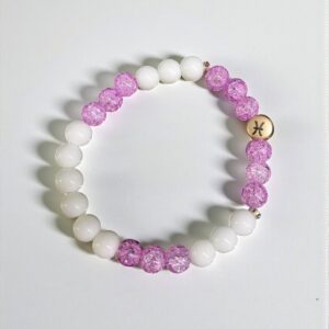 Halak horoszkópos fehér onix ásvány karkötő