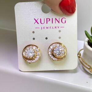 Amina rose gold színű köves antiallergén xuping fülbevaló