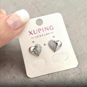 Hanga ezüst színű antiallergén köves xuping fülbevaló