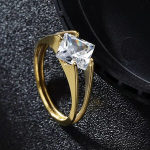 Szimi arany színű kristály köves nemesacél gyűrű