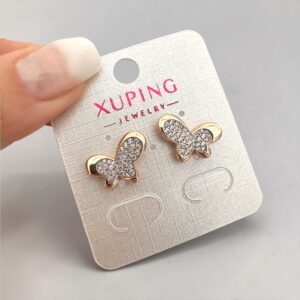 Pillangó rose gold színű antiallergén köves xuping fülbevaló