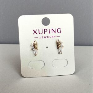 Virág rose gold színű antiallergén köves xuping fülbevaló