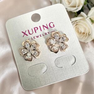 Virág rose gold antiallergén köves xuping fülbevaló