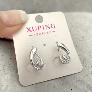 Kimberli ezüst színű antiallergén köves xuping fülbevaló