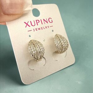 Szkarlett arany színű antiallergén köves xuping fülbevaló