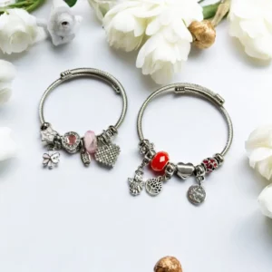 Panna narancssárga színű nemesacél karkötő